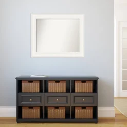 34" X 28" Non-Beveled Ridge White Bathroom Wall Mirror - Amanti Art -Home Furniture GUEST e6d13c8c fa49 45d7 9ec1 9455891810f4