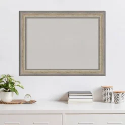 33"x25" Wood Frame Gray Cork Board Fleur Champagne Silver - Amanti Art -Home Furniture GUEST e7b48e2f 2d36 4f67 ba8d f6c62d71c7f5