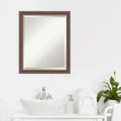 Amanti Art Distressed Rustic Brown Beveled Wood Bathroom Wall Mirror -Home Furniture GUEST e82fe469 5421 46e5 97ef c4435f4906c0