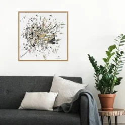 22" X 22" Dabbing Bouquet By Asia Jensen Framed Canvas Wall Art Light Brown - Amanti Art -Home Furniture GUEST e8f935e3 c086 47aa ba7e 87de7ca36a36