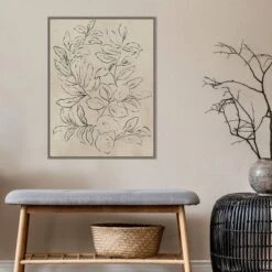 22" X 30" Outlined Leaves I By Asia Jensen Framed Canvas Wall Art Gray Wash - Amanti Art -Home Furniture GUEST e9299770 b444 44e8 b7ff 34a3b53d8788