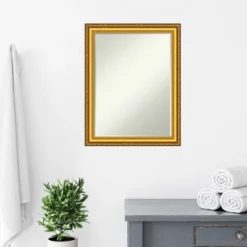Amanti Art Colonial Embossed Gold Petite Bevel Wood Bathroom Wall Mirror 27.5 X 21.5 In. -Home Furniture GUEST e9a9bca9 7c70 421a bc43 24c76394fbe5