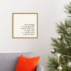 16" X 16" Simple Christmas II Cream By Laura Marshall Framed Canvas Wall Art - Amanti Art -Home Furniture GUEST ea134252 f3fa 4181 b8db 664e08a6e684