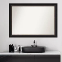 41" X 29" Non-Beveled Trio Oil Rubbed Bronze Bathroom Wall Mirror - Amanti Art: Rectangle, Polystyrene Frame, Wall Mounted -Home Furniture GUEST eb453d59 56f9 49c2 8988 c4826c7bf204