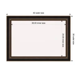 42"x30" Villa Wood Frame White Cork Board Oil Rubbed Bronze - Amanti Art: Wall Mount, Custom Crafted, Bulletin Board -Home Furniture GUEST eb65a499 4ce8 4473 8892 9ac72c49f592