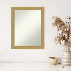 22" X 28" Non-Beveled Grace Brushed Gold Wall Mirror - Amanti Art -Home Furniture GUEST eb75fc3a 00a0 45ba b05b ade7be015f0d