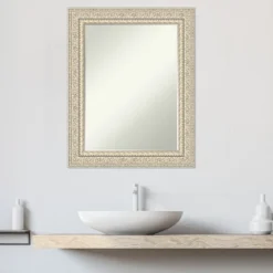 Amanti Art Fair Baroque Cream Petite Bevel Wood Bathroom Wall Mirror 29.5 X 23.5 In. -Home Furniture GUEST ece18e9d becf 4a0c bee6 7cb41200b008