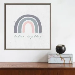 16" X 16" Better Together I By Wild Apple Portfolio Framed Canvas Wall Art Gray Wash - Amanti Art -Home Furniture GUEST ed36db8f 0393 42f5 9973 3b0e6f03df87