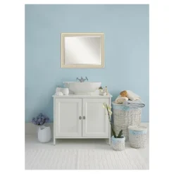 32" X 26" Country White Wash Framed Wall Mirror - Amanti Art -Home Furniture GUEST ee52369c a3cb 4cba a6a8 c8b6f0683163