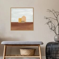 22" X 22" Homey Landscape II By Courtney Prahl Framed Canvas Wall Art Light Brown - Amanti Art -Home Furniture GUEST ef0912d5 98ab 46a1 aa4e 9aceecf8cca0