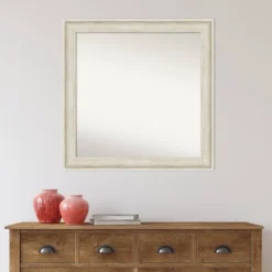 31" X 31" Non-Beveled Regal Birch Cream Bathroom Wall Mirror - Amanti Art -Home Furniture GUEST ef4b639f bb90 449e a721 13f9c1a1c058