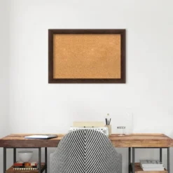 27"x19" Narrow Wood Frame Cork Board Warm Walnut - Amanti Art -Home Furniture GUEST eff9f602 3a70 4f9d 847a 91b806964e35