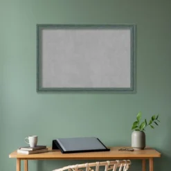 39"x27" Upcycled Framed Magnetic Board Teal/Gray - Amanti Art: Wall Mount, Metal, Home & Office Decor -Home Furniture GUEST f045ffa9 b347 464e ae67 8203fda0ef73