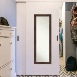 18" X 52" Wildwood Framed On The Door Mirror Brown - Amanti Art -Home Furniture GUEST f07dd135 5194 4793 9292 80e3658a7b54