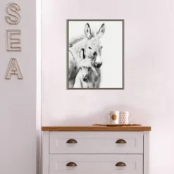 16" X 20" Donkey Portrait V By PH Burchett Framed Canvas Wall Art - Amanti Art -Home Furniture GUEST f15d4198 93c9 4766 b05f 59a246416fbf