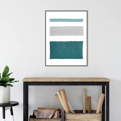 22" X 30" Painted Weaving IV Blue Green By Piper Rhue Framed Canvas Wall Art Gray Wash - Amanti Art 6 22" X 30" Painted Weaving IV Blue Green By Piper Rhue Framed Canvas Wall Art Gray Wash - Amanti Art - Image 4