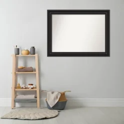 44" X 33" Non-Beveled Colonial Bathroom Wall Mirror Black - Amanti Art -Home Furniture GUEST f161d8be 5654 484f ba03 7dc37c64a9d8