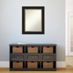25" X 31" Non-Beveled Vogue Black Bathroom Wall Mirror - Amanti Art -Home Furniture GUEST f17038bb 3cff 4d84 882b c343b3f1ad1e
