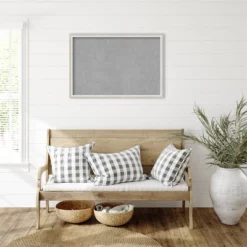 38"x26" Two Tone Framed Magnetic Board Silver - Amanti Art: Real Wood, Wall Mount, Office & Home Decor -Home Furniture GUEST f1c3d210 3d4f 43b5 8b58 d71a66de0ebb