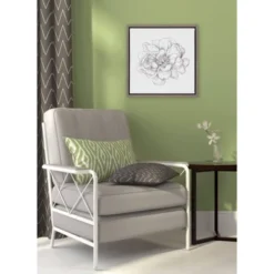 16" X 16" Pen And Ink Florals IV Framed Canvas Wall Art - Amanti Art -Home Furniture GUEST f1c628da b7b8 4f55 8f5e 26c5d743e66b