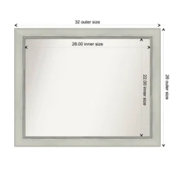 32" X 26" Non-Beveled Flair Patina Bathroom Wall Mirror Silver - Amanti Art -Home Furniture GUEST f1fc30cb 5382 43a8 a529 c1c87b86990b