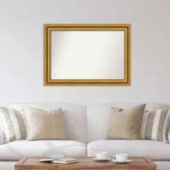42" X 30" Non-Beveled Parlor Gold Wall Mirror - Amanti Art -Home Furniture GUEST f3999b83 305f 4413 9dde 6a373707f0c2