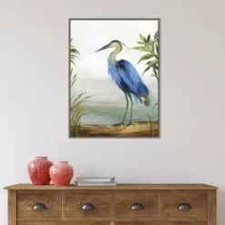 22" X 30" Blue Heron By Aimee Wilson Framed Canvas Wall Art Gray Wash - Amanti Art -Home Furniture GUEST f4c5e8ba 2b49 4e0d 8207 3e55141eb8d3