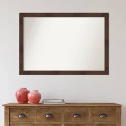39" X 27" Non-Beveled Wildwood Brown Narrow Wall Mirror - Amanti Art -Home Furniture GUEST f5389339 da78 4408 9202 068c80fe5453