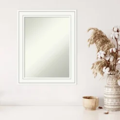 23" X 29" Non-Beveled Craftsman White Wood Wall Mirror - Amanti Art -Home Furniture GUEST f69a8319 45c6 490b 90e3 f75b28f5cf9a