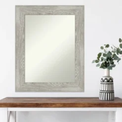 24" X 30" Non-Beveled Dove Gray Wash Wall Mirror - Amanti Art -Home Furniture GUEST f725d980 2aca 4b86 87f9 2c5123309c5c