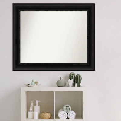 34" X 28" Non-Beveled Parlor Bathroom Wall Mirror Black - Amanti Art 8 34" X 28" Non-Beveled Parlor Bathroom Wall Mirror Black - Amanti Art - Image 6