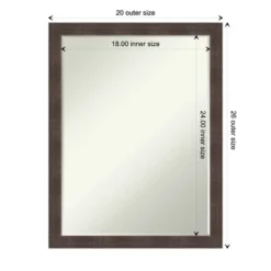 Amanti Art Whiskey Brown Rustic Petite Bevel Wood Bathroom Wall Mirror 26.25 X 20.25 In. -Home Furniture GUEST f795c57c ab05 4165 8429 cc3b788387e6