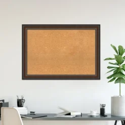 Amanti Art Cyprus Walnut Wood Framed Corkboard, Natural Cork -Home Furniture GUEST f8f0d83a 4325 4a31 a328 e3aac99720c6