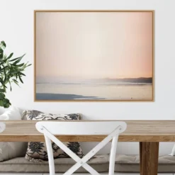 30" X 22" Currumbin Sandy Beach By Urban Road Framed Canvas Wall Art Light Brown - Amanti Art -Home Furniture GUEST fa58eb06 b923 4a81 a92e 1cb8bea6bd21