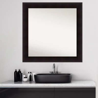 32" X 32" Non-Beveled Portico Espresso Wood Bathroom Wall Mirror - Amanti Art 7 32" X 32" Non-Beveled Portico Espresso Wood Bathroom Wall Mirror - Amanti Art - Image 5
