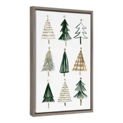16" X 23" Evergreens I Framed Canvas Wall Art - Amanti Art
