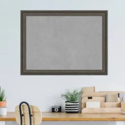 31"x23" Upcycled Framed Magnetic Board Brown/Gray - Amanti Art -Home Furniture GUEST fe34ce2f 3bf4 4bda b923 ffa206d90088
