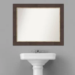 33" X 27" Non-Beveled Lined Bathroom Wall Mirror Bronze - Amanti Art -Home Furniture GUEST fe597065 7209 4543 8677 a66f32219b8d