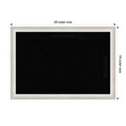 26"x18" Two Tone Wood Frame Cork Board Silver - Amanti Art -Home Furniture GUEST feec3dee bb43 463f 9c5e c522bf72eb87