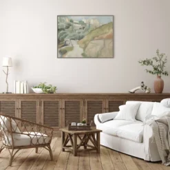 42" X 32" Afternoon Forest Hike By Urban Road Framed Canvas Wall Art Print - Amanti Art -Home Furniture GUEST ffc2509c 2b43 4144 9880 d1f68b9aef12