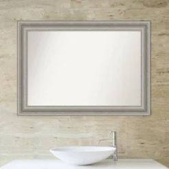 42" X 30" Non-Beveled Parlor Bathroom Wall Mirror Silver - Amanti Art -Home Furniture GUEST fff835a0 bd66 4bc8 8d3c 4d5e748eca2b
